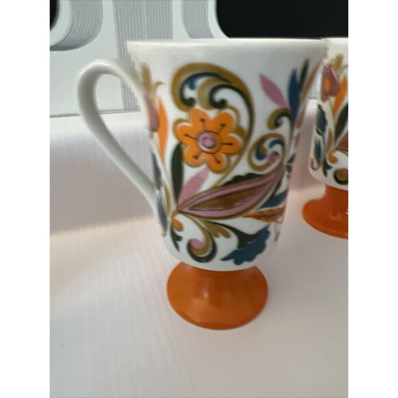 Royal Crown Arnart Psychedelic Mugs Cups Mug Groovy Pedestal Footed Set Of 6 - Picture 12 of 16